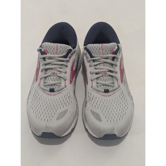 Brooks Addiction 15 Mens 11 2E Extra Wide Gray Pink Running Shoes main image 7